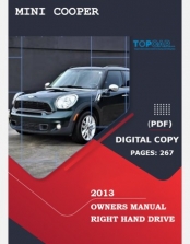 MINI COOPER 2013 OWNERS MANUAL